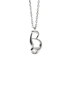Collar con Colgante inicial B PDPAOLA Plata Baño Rodio | CO02-B75-U