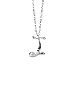 Collar con Colgante inicial I PDPAOLA Plata Baño Rodio | CO02‑B82‑U