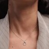 Collar con Colgante inicial O PDPAOLA Plata Baño Rodio | CO02‑B88‑U