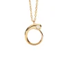 Collar con Colgante inicial O PDPAOLA Plata Baño de Oro 18K | CO01-B88-U