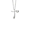 Collar con Colgante inicial T PDPAOLA Plata Baño Rodio | CO02‑B93‑U