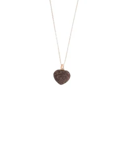 Collar Corazón PESAVENTO Polvere di Sogni Marrón Plata Baño Oro Rosa | WPLVE1754