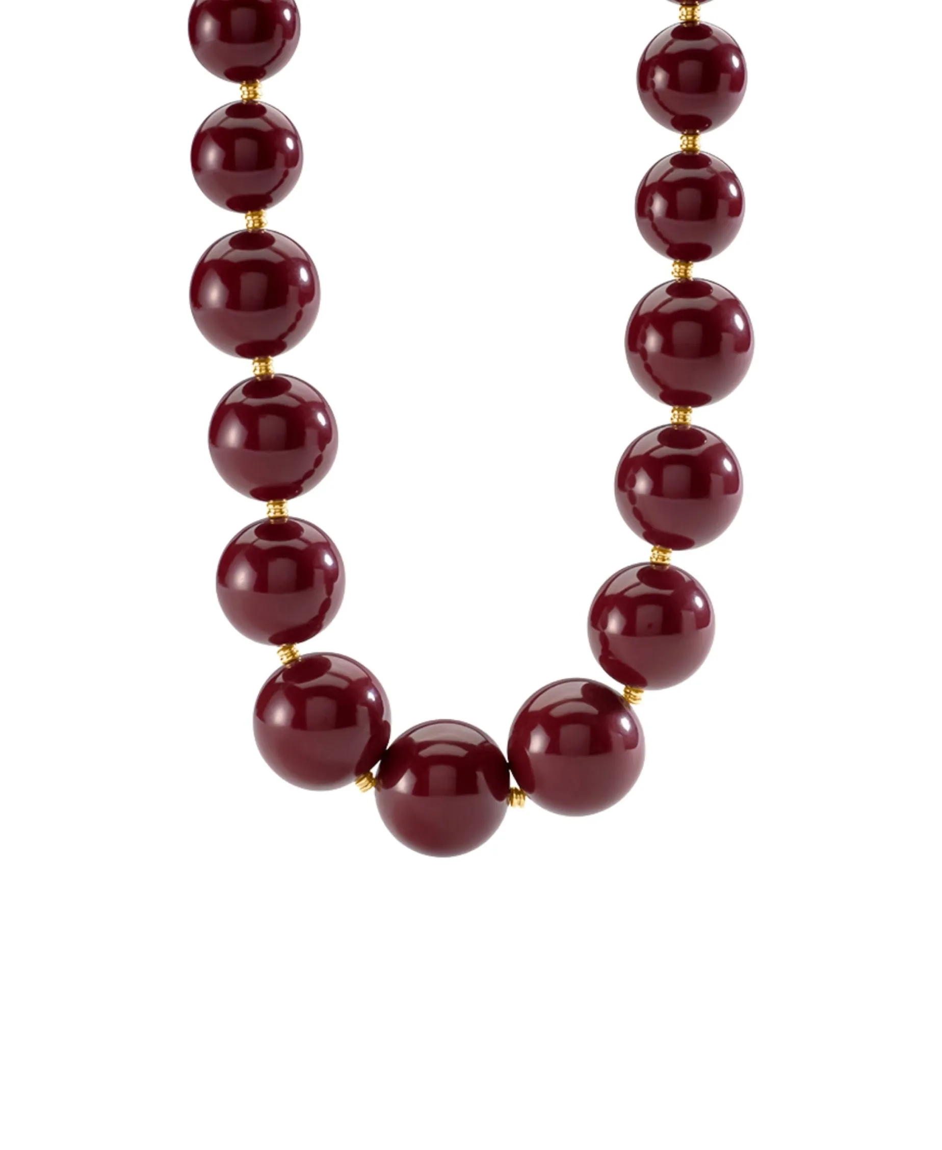 Collar Corto AGATHA París Royal Bolas de Acetato Burdeos Dorado | 02670409-473-TU