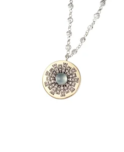 Collar DELCERRO Rayos Oro y Plata Espinela Cabujón | 10836