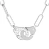 Collar Dinh Van Menottes Oro Blanco y Pavé XL | 653312