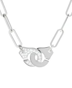 Collar Dinh Van Menottes Oro Blanco y Pavé XL | 653312