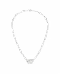 Collar Dinh Van Menottes Oro Blanco y Pavé XL | 653312