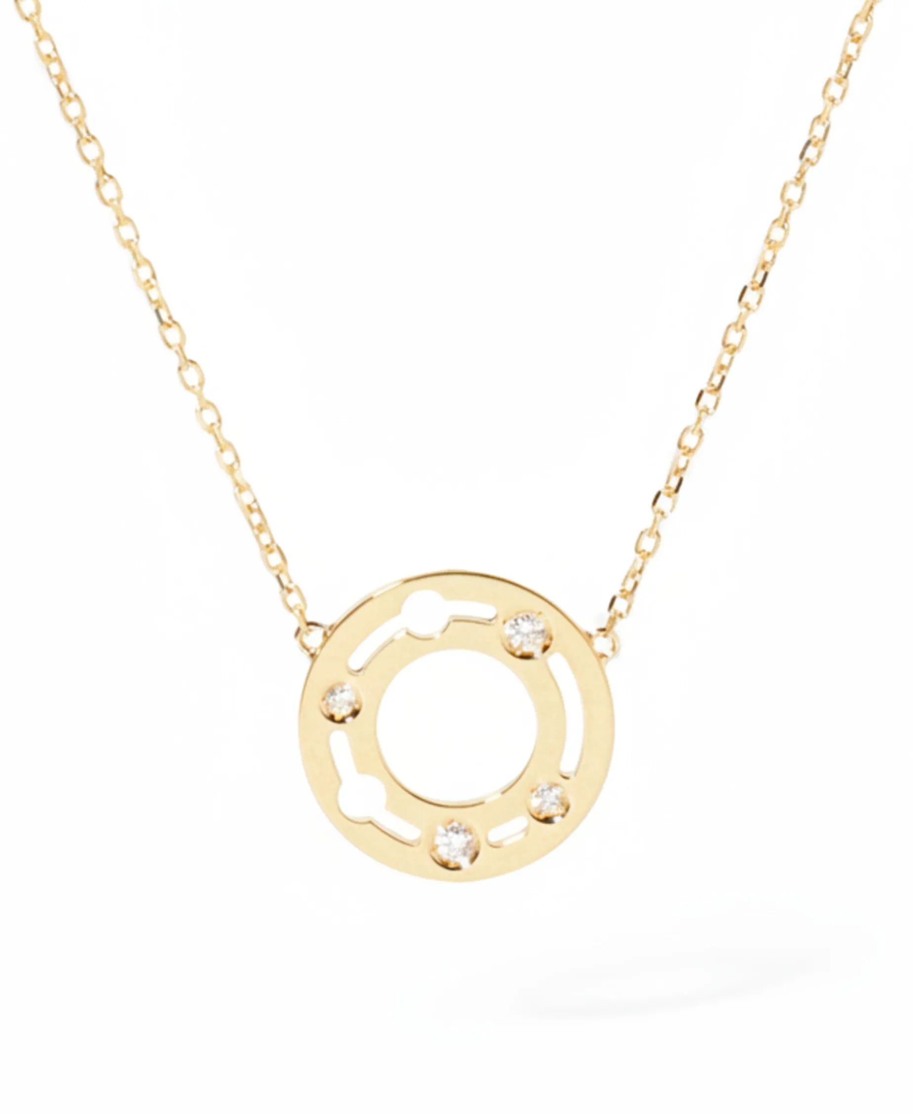 Collar Dinh Van Pulse Redondo Oro Amarillo y Diamantes | 628411