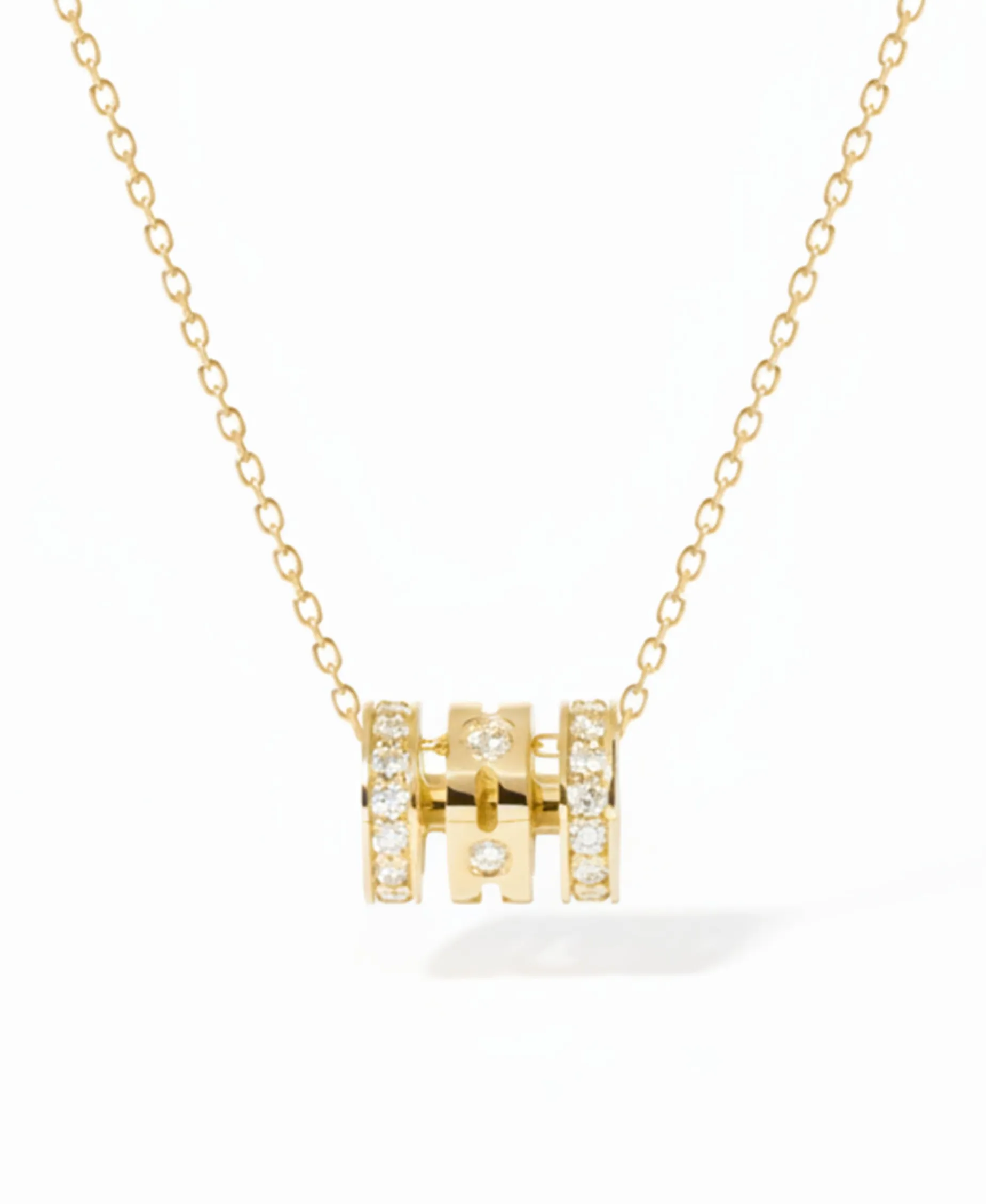 Collar Dinh Van Pulse Tres hileras Con Oro Amarillo y Diamantes | 628611