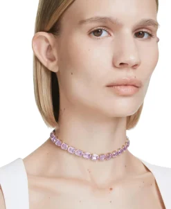 Collar Gargantilla Millenia SWAROVSKI Talla Octogonal Morado Baño Tono Oro | 5720486