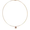 Collar Gargantilla PESAVENTO Colgante Cuadrado Marrón Plata Baño Oro Amarillo | WPSCG165