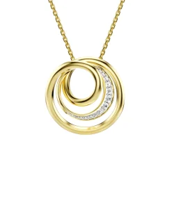 Collar Hyperbola SWAROVSKI Talla Redonda Blanco Baño Tono Oro | 5740410