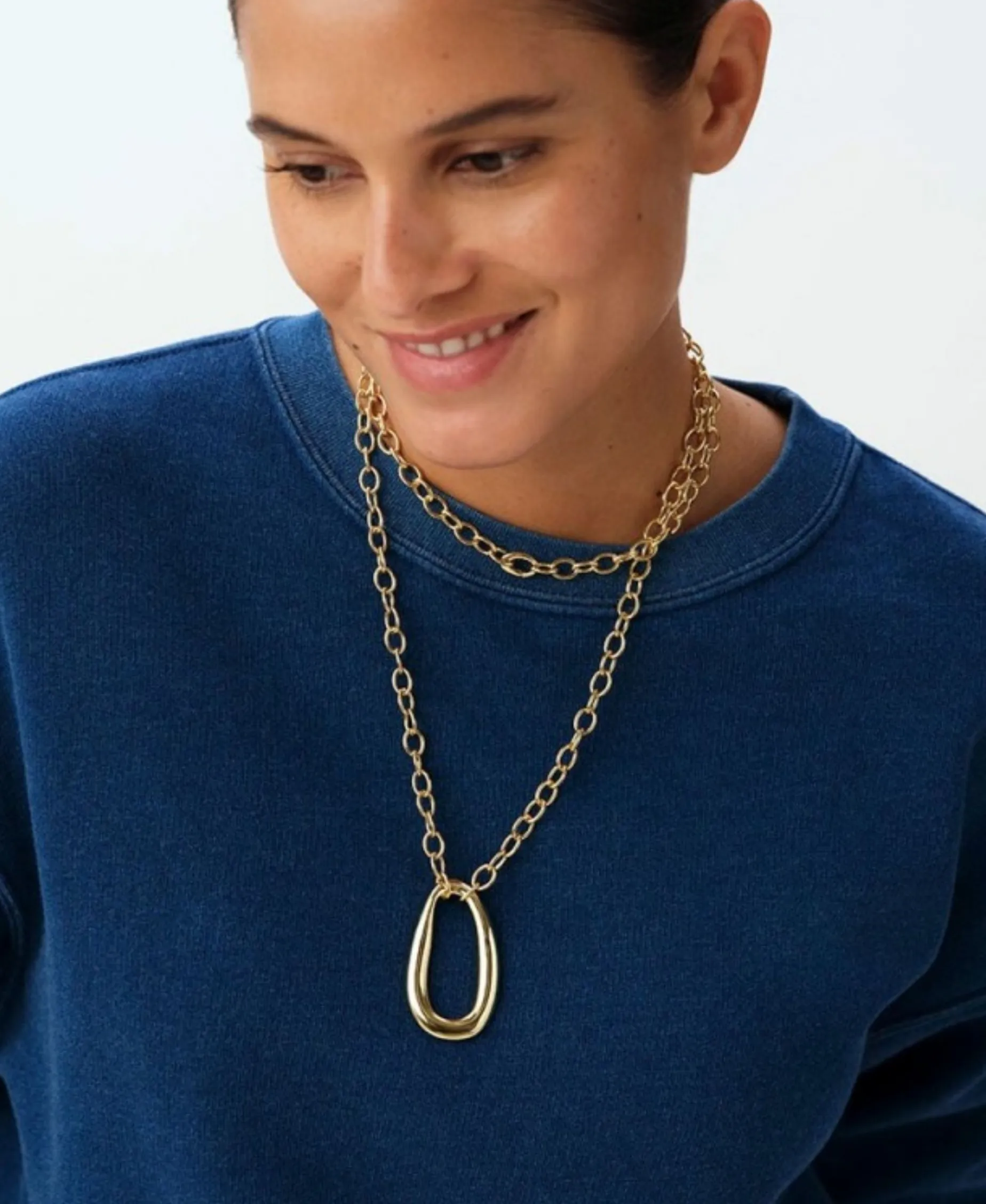Collar Largo Abbesses AGATHA París Eslabón Dorado | 02680443-157-TU