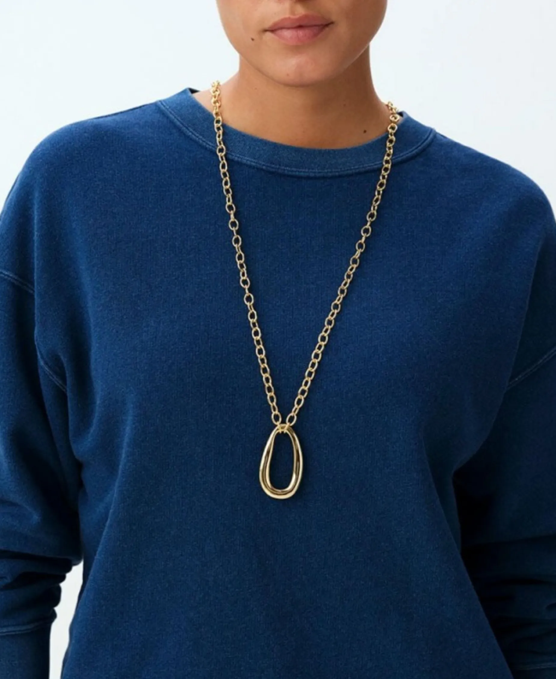 Collar Largo Abbesses AGATHA París Eslabón Dorado | 02680443-157-TU