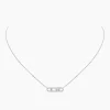 Collar Messika Baby Move Pavé Oro blanco | 04322-WG