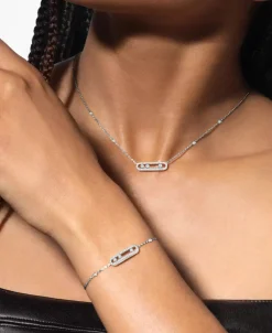 Collar Messika Baby Move Pavé Oro blanco | 04322-WG