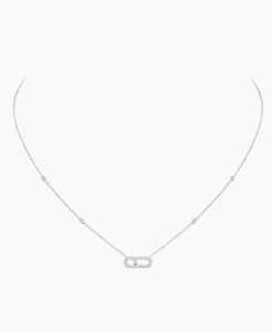 Collar Messika Move Uno Pavé Oro Blanco | 04708-WG