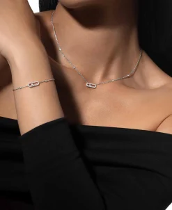 Collar Messika Move Uno Pavé Oro Blanco | 04708-WG