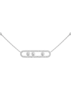 Collar Messika Oro Blanco Diamante Move Pavé | 03994-WG