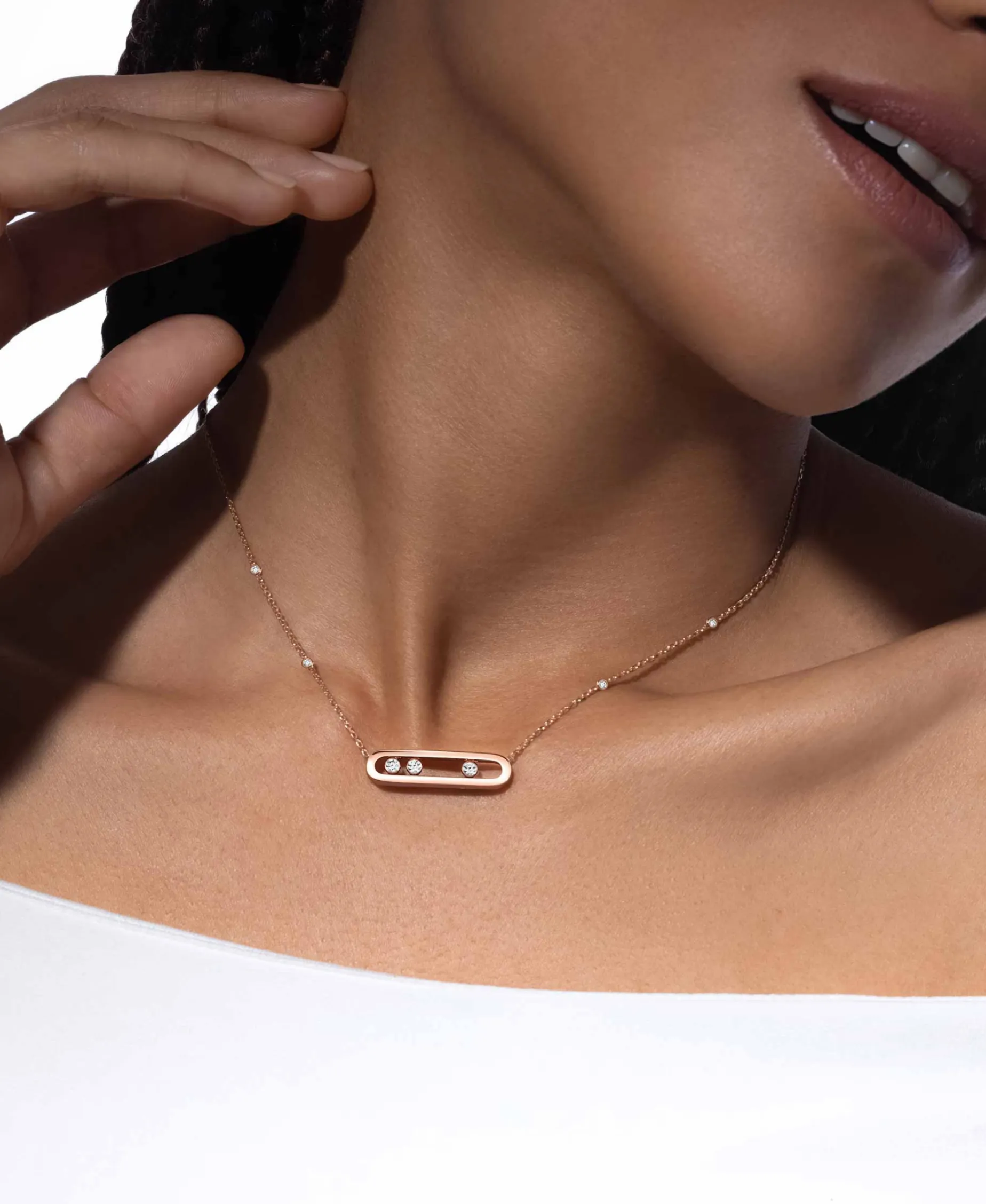 Collar Messika Oro Rosa y Diamante Move | 03997-PG