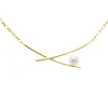 Collar Osaka Marina García Plata Baño de Oro con Perla | 91246GD