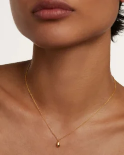 Collar PDPAOLA Mini Drop Plata Baño Oro | CO01-497-U