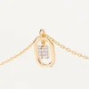 Collar PDPAOLA Mini Letter N Plata Baño Oro | CO01-525-U