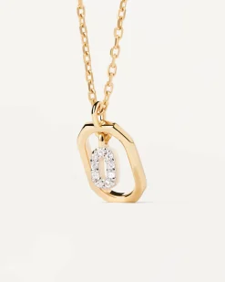Collar PDPAOLA Mini Letter O Plata Baño Oro | CO01-526-U