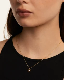 Collar PDPAOLA Mini Letter O Plata Baño Oro | CO01-526-U