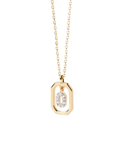 Collar PDPAOLA Mini Letter O Plata Baño Oro | CO01-526-U