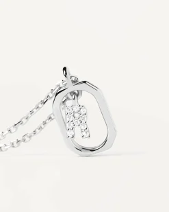 Collar PDPAOLA Mini Letter R Plata | CO02-529-U