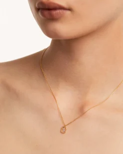 Collar PDPAOLA Mini Letter S Plata Baño Oro | CO01-530-U
