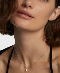 Collar Solitario Joy PDPAOLA Plata con Baño de Rodio y Circonita Blanca | CO01-599-U