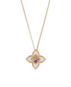 Collar Venetian Princess Roberto Coin en Oro Rosa con Diamantes y Piedras de Color - ADV777CL3648_R_045