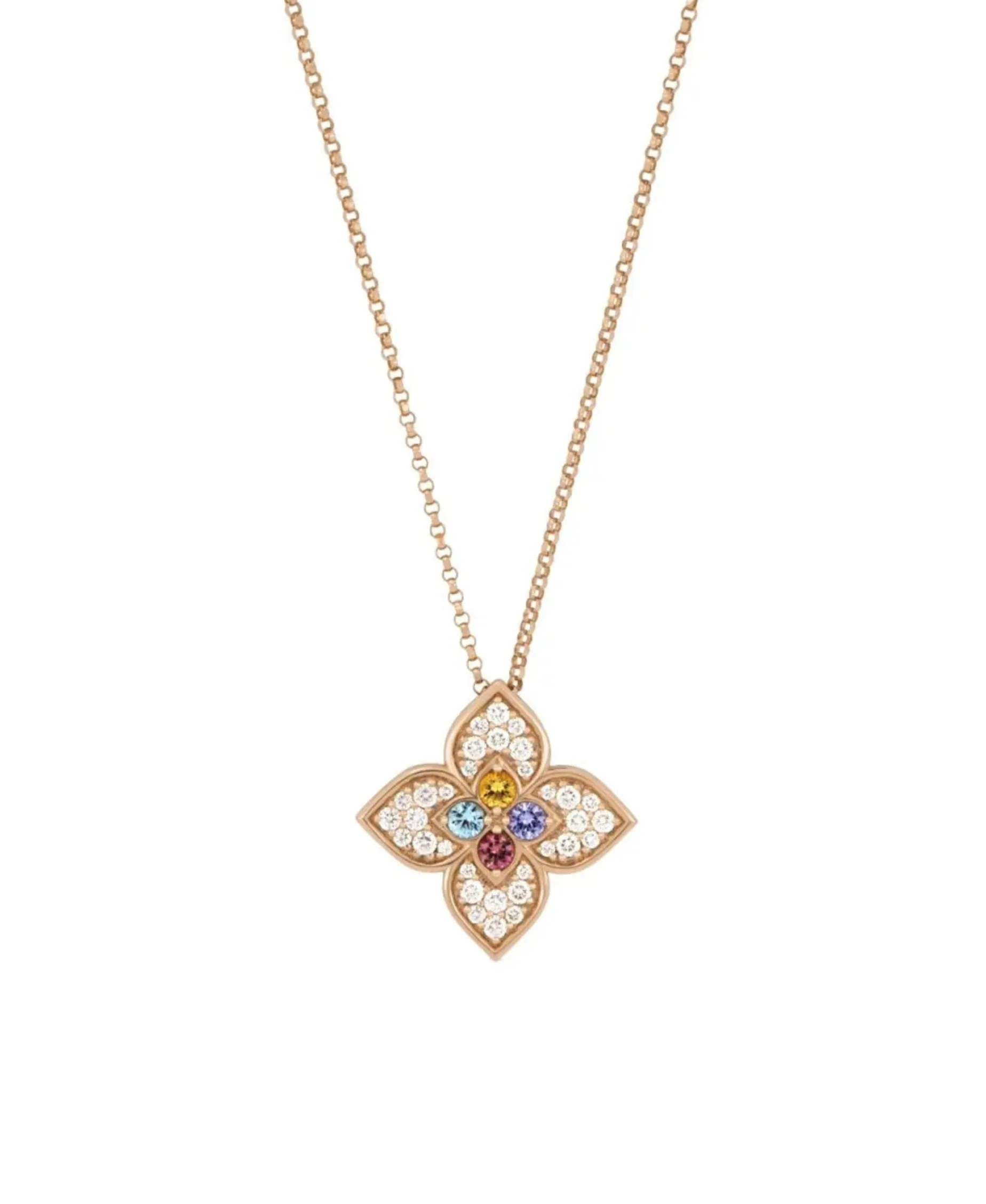 Collar Venetian Princess Roberto Coin en Oro Rosa con Diamantes y Piedras de Color - ADV777CL3648_R_045