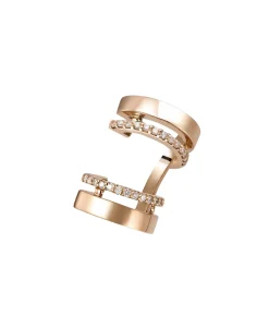 Earcuff Doble Gold&Roses Doble Al di Là Oro Rosa Diamantes | GR-411.3