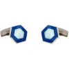Gemelos Antora Geométrico Esmalte Azul | 389PGE550