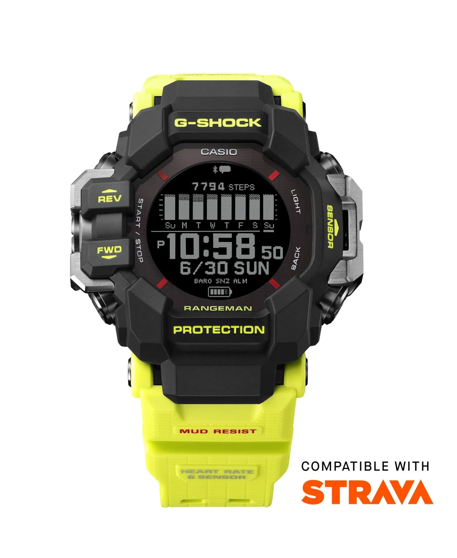 G-Shock Rangeman GPS Multisensor Solar Digital 53 mm | GPR-H1000RY-1A9