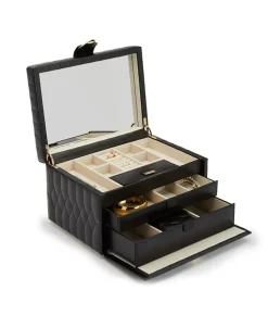 Joyero Caroline WOLF Piel Negra - 329771