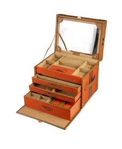Joyero Ida Trunk WOLF Baúl Viaje Piel Naranja - 190039