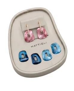 Kit Pendientes Mattioli Mini Puzzle Con Diamantes Marrones En Oro Rosa | MOR054R003