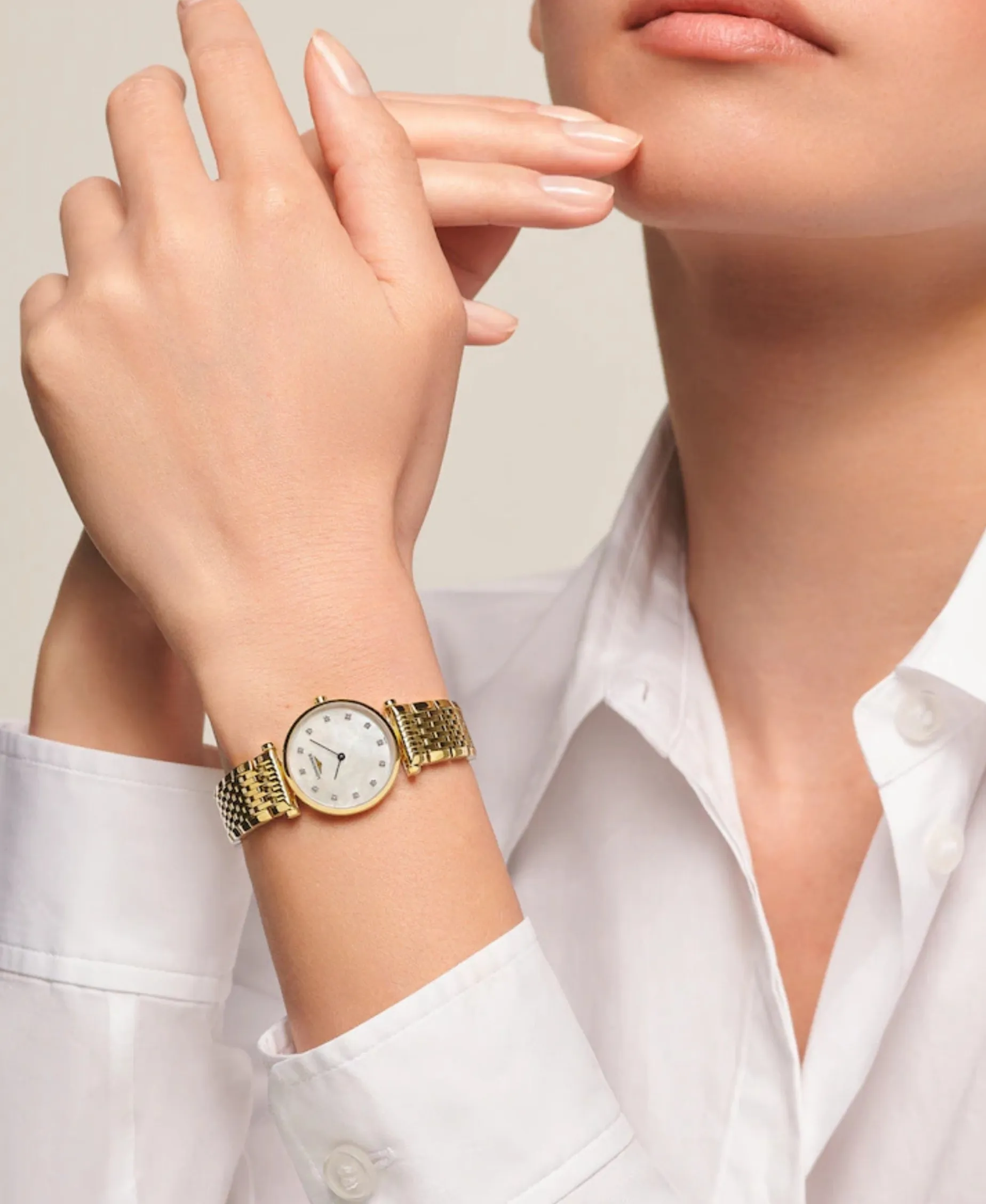 Longines La Grande Classique Nácar Blanco PVD Amarillo 24 mm | L4.209.2.87.8