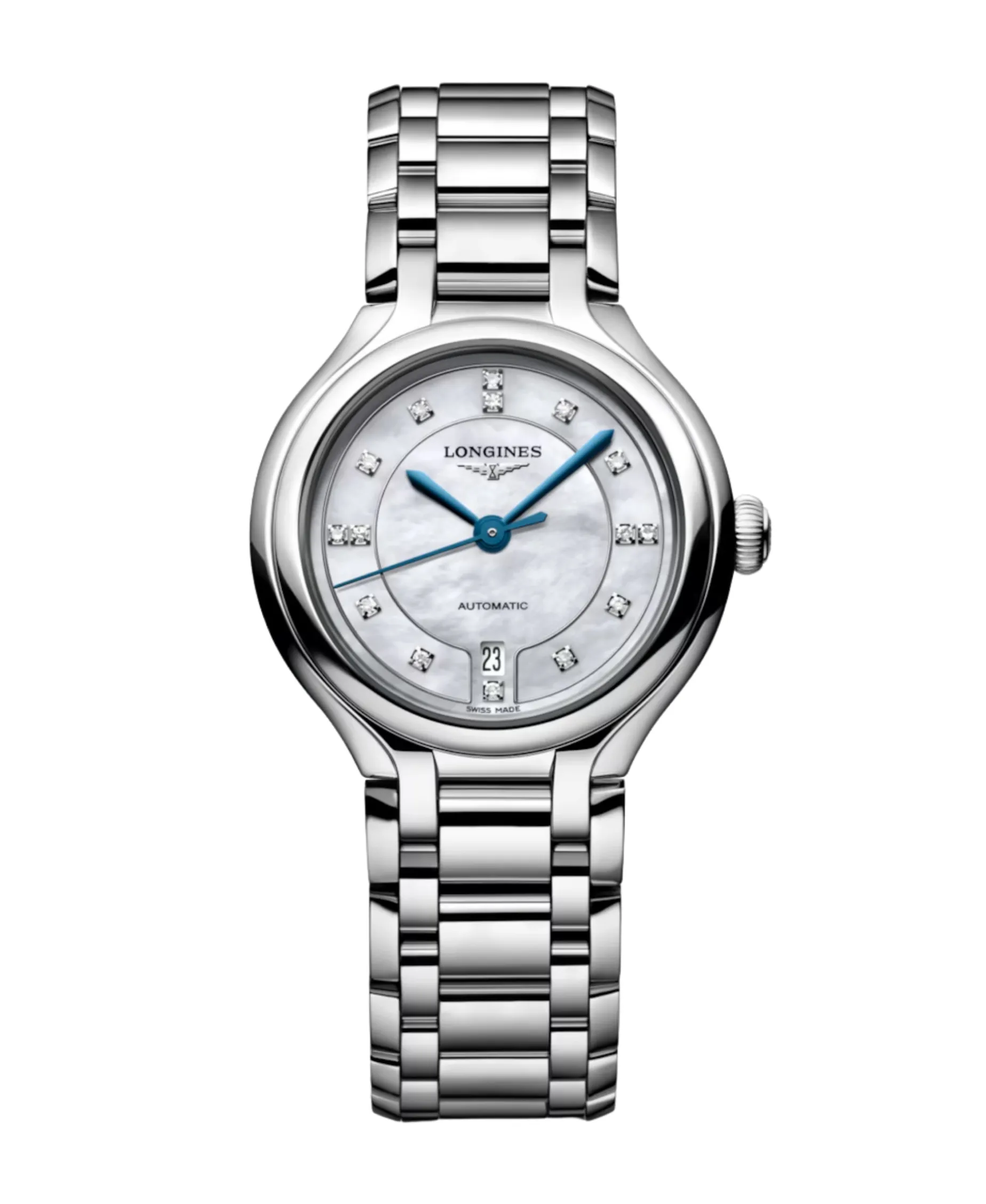 Longines PrimaLuna Automático Diamantes Madreperla Blanco Acero 30 mm | L8.123.4.87.6