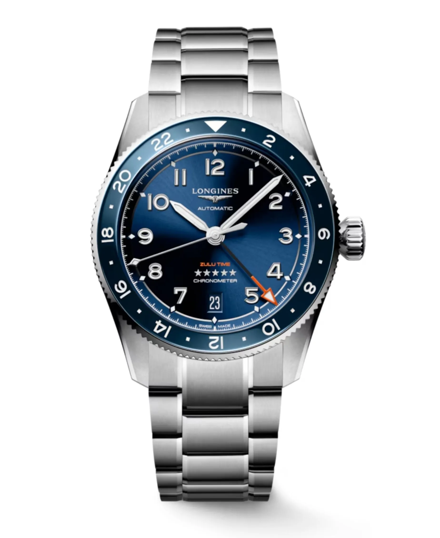 Longines Spirit Zulu Time Acero y Cerámica 39 mm | L3.802.4.93.6