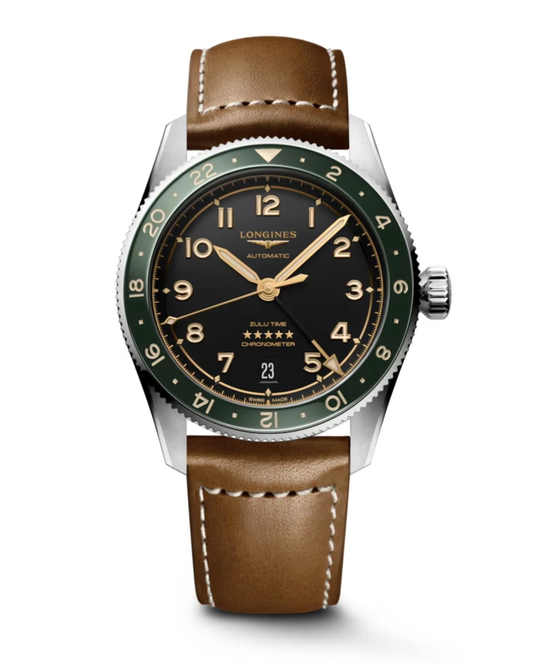 Longines Spirit Zulu Time Acero y Piel 39 mm | L3.802.4.63.2