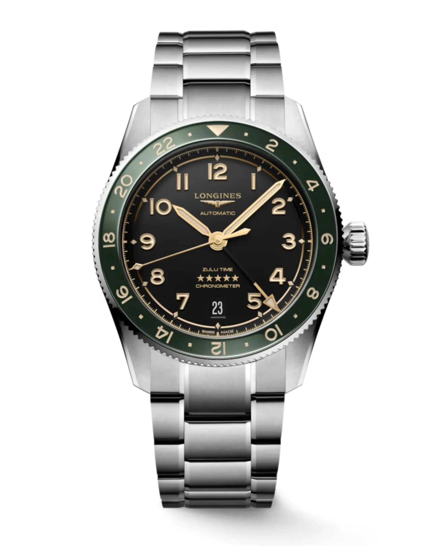 Longines Spirit Zulu Time Acero y Cerámica 39 mm | L3.802.4.63.6