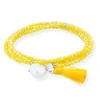 Marina García Zen Amarilla Pulsera Plata Perla | 90231UP