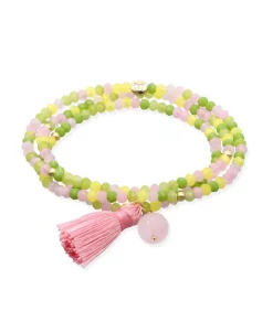 Marina García Zen British Pulsera Plata Baño Oro Amarillo Cuarzo Rosa | 90918UA