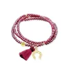 Marina García Zen Burgundy Pulsera Plata Baño Oro Cristales Strass | 91168UH