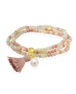 Marina García Zen Make Up Pulsera Plata Baño Oro Amarillo Perla | 91043UP